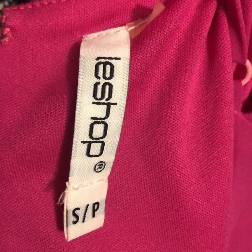 Leshop Fuchsia Pink Georgette Full Length Gown Open Back & Crisscross Straps S - Picture 4 of 6